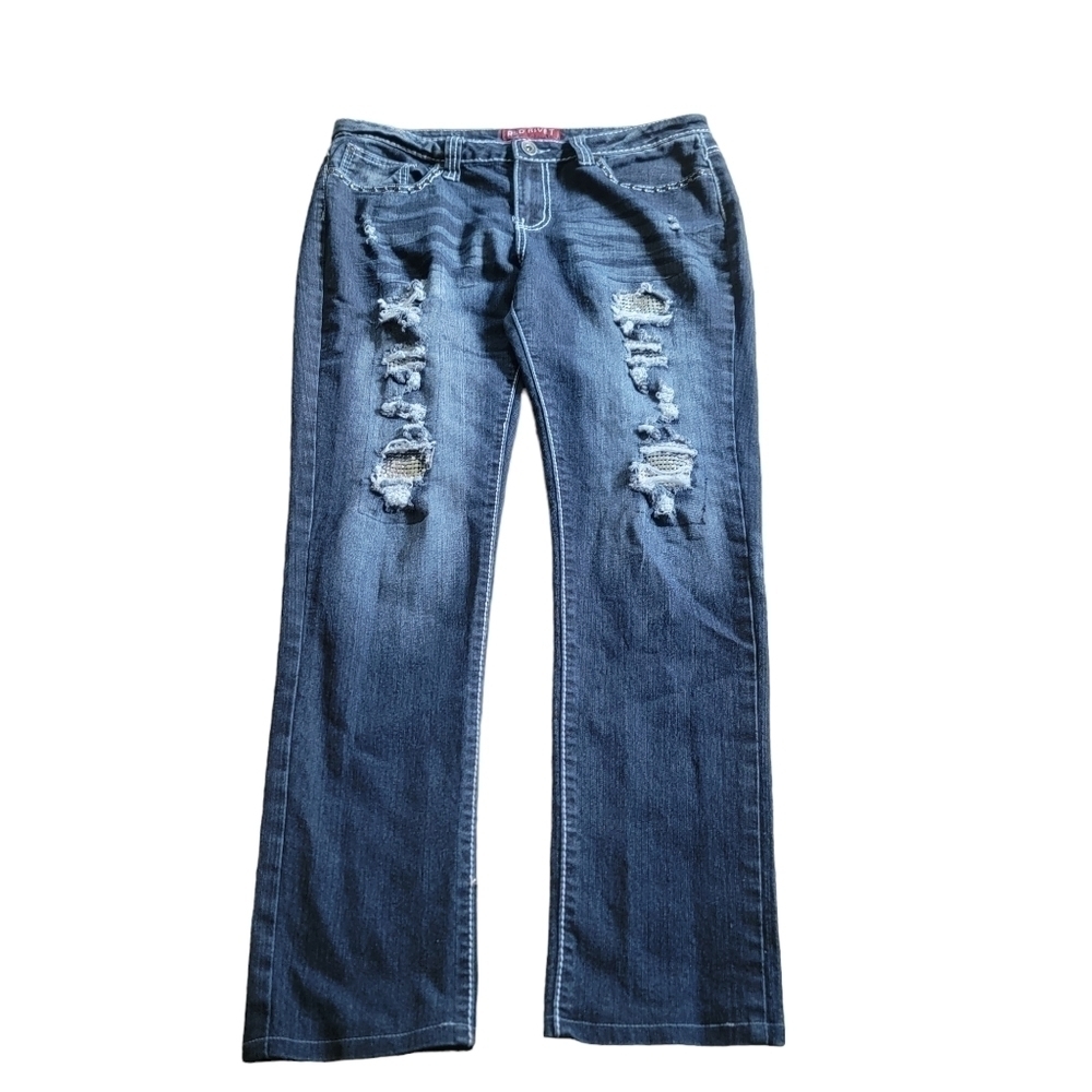 Red Rivet Size 17 Women's Jeans Bootcut #19747 Plus Size Distressed Red Rivet